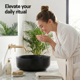 Darrahopens Furniture > Bathroom > Sinks Cefito Bathroom Basin Ceramic Vanity Sink Vessel Bowl Wash Matte Black Round Countertop