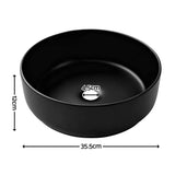 Darrahopens Furniture > Bathroom > Sinks Cefito Bathroom Basin Ceramic Vanity Sink Vessel Bowl Wash Matte Black Round Countertop