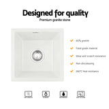 Darrahopens Furniture > Bathroom > Sinks Cefito Kitchen Sink 38x38cm Granite Stone Sink Single Bowl White