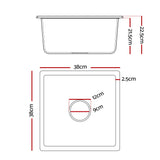 Darrahopens Furniture > Bathroom > Sinks Cefito Kitchen Sink 38x38cm Granite Stone Sink Single Bowl White