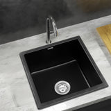 Darrahopens Furniture > Bathroom > Sinks Cefito Kitchen Sink 45x45cm Granite Stone Sink Single Bowl Black
