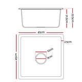 Darrahopens Furniture > Bathroom > Sinks Cefito Kitchen Sink 45x45cm Granite Stone Sink Single Bowl Black