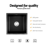 Darrahopens Furniture > Bathroom > Sinks Cefito Kitchen Sink 45x45cm Granite Stone Sink Single Bowl Black