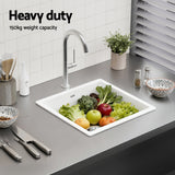 Darrahopens Furniture > Bathroom > Sinks Cefito Kitchen Sink 45x45cm Granite Stone Sink Single Bowl White
