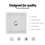 Darrahopens Furniture > Bathroom > Sinks Cefito Kitchen Sink 45x45cm Granite Stone Sink Single Bowl White