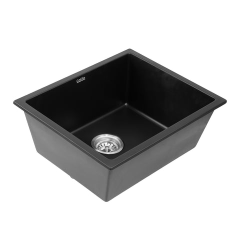 Darrahopens Furniture > Bathroom > Sinks Cefito Kitchen Sink 55x45cm Granite Stone Sink Single Bowl Black
