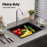 Darrahopens Furniture > Bathroom > Sinks Cefito Kitchen Sink 55x45cm Granite Stone Sink Single Bowl Black