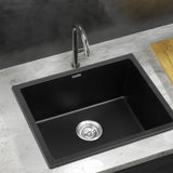 Darrahopens Furniture > Bathroom > Sinks Cefito Kitchen Sink 55x45cm Granite Stone Sink Single Bowl Black