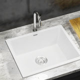 Darrahopens Furniture > Bathroom > Sinks Cefito Kitchen Sink 55x45cm Granite Stone Sink Single Bowl White