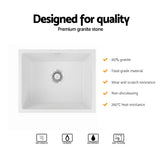 Darrahopens Furniture > Bathroom > Sinks Cefito Kitchen Sink 55x45cm Granite Stone Sink Single Bowl White