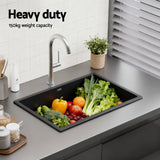 Darrahopens Furniture > Bathroom > Sinks Cefito Kitchen Sink 70x45cm Granite Stone Sink Single Bowl Black
