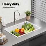 Darrahopens Furniture > Bathroom > Sinks Cefito Kitchen Sink 70x45cm Granite Stone Sink Single Bowl White
