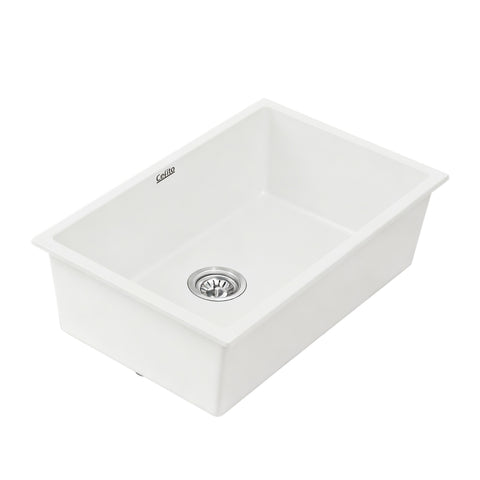 Darrahopens Furniture > Bathroom > Sinks Cefito Kitchen Sink 70x45cm Granite Stone Sink Single Bowl White