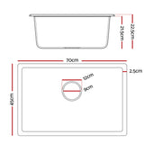Darrahopens Furniture > Bathroom > Sinks Cefito Kitchen Sink 70x45cm Granite Stone Sink Single Bowl White