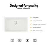 Darrahopens Furniture > Bathroom > Sinks Cefito Kitchen Sink 70x45cm Granite Stone Sink Single Bowl White