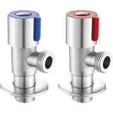 2 pcs Stainless Steel Faucet Angle Valve 1/2' Angle Valve Angle Control Valve For Bathroom, Kitchen, Toilet (Blue, Red) | darrahopens.com.au Premium AU Stock