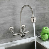 Darrahopens Furniture > Bathroom > Tap & Sink Accessories 304 Stainless Steel Wall Mounted Kitchen Faucet 360° Rotatable with 12-18CM Mounting Hole