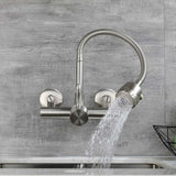 Darrahopens Furniture > Bathroom > Tap & Sink Accessories 304 Stainless Steel Wall Mounted Kitchen Faucet 360° Rotatable with 12-18CM Mounting Hole