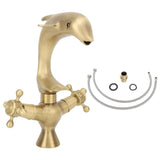 Darrahopens Furniture > Bathroom > Tap & Sink Accessories Bathroom Sink Faucet Copper Antique Dolphin Double Lever Washbasin Mixer Tap for Kitchen Toilet Bathtub In Australia - Darrahopens