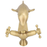 Darrahopens Furniture > Bathroom > Tap & Sink Accessories Bathroom Sink Faucet Copper Antique Dolphin Double Lever Washbasin Mixer Tap for Kitchen Toilet Bathtub In Australia - Darrahopens