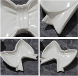 Darrahopens Furniture > Bathroom > Tap & Sink Accessories Bow Soap Dish - Ceramic Soap Organizer with Pink Bow - Bathroom Decor, Sponge Holder for Sink, Jewelry Storage Box, Bathroom Accessories for Countertop (White)
