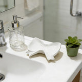 Darrahopens Furniture > Bathroom > Tap & Sink Accessories Bow Soap Dish - Ceramic Soap Organizer with Pink Bow - Bathroom Decor, Sponge Holder for Sink, Jewelry Storage Box, Bathroom Accessories for Countertop (White)