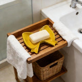 Darrahopens Furniture > Bathroom > Tap & Sink Accessories Bow Soap Dish - Ceramic Soap Organizer with Pink Bow - Bathroom Decor, Sponge Holder for Sink, Jewelry Storage Box, Bathroom Countertop Accessories (Yellow)
