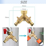 Darrahopens Furniture > Bathroom > Tap & Sink Accessories Brass Tap Connector 2-Way with Single Valves Yellow