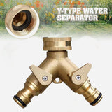 Darrahopens Furniture > Bathroom > Tap & Sink Accessories Brass Tap Connector 2-Way with Single Valves Yellow