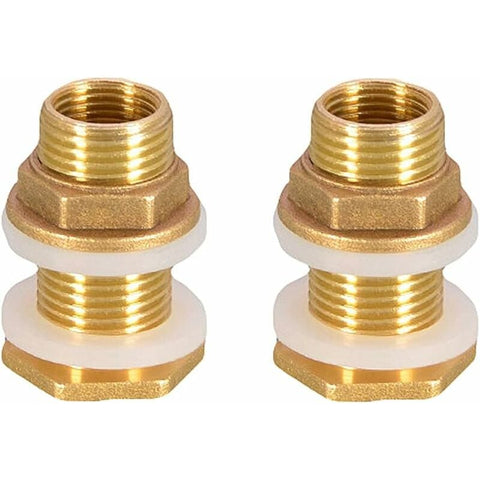 Darrahopens Furniture > Bathroom > Tap & Sink Accessories Brass Water Connection 1/2 Inch 4.2cm Feed Through for Faucet Barrel Rainwater Tanks