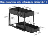 CARLA HOME 2 Pack Under Sink Organizer with Pull-Out Basket and Hooks for Bathroom & Kitchen | darrahopens.com.au Premium AU Stock