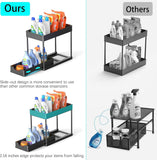 CARLA HOME 2 Pack Under Sink Organizer with Pull-Out Basket and Hooks for Bathroom & Kitchen | darrahopens.com.au Premium AU Stock