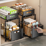 CARLA HOME 2- Pack Under Sink Organizer with Sliding Drawers & Height Adjustable for Kitchen Bathroom Cabinet Organization | darrahopens.com.au Premium AU Stock
