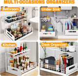 CARLA HOME 2 Tier Under Sink Organiser with Sliding Drawers for Kitchen & Bathroom | darrahopens.com.au Premium AU Stock