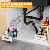 CARLA HOME 2 Tier Under Sink Organiser with Sliding Drawers for Kitchen & Bathroom | darrahopens.com.au Premium AU Stock