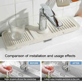 Darrahopens Furniture > Bathroom > Tap & Sink Accessories Faucet Splash Pad and Handle Drip Catcher, Silicone Sink Mat for Kitchen Countertop Protection and Drainage Use, Beige Finish In Australia - Darrahopens