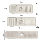 Darrahopens Furniture > Bathroom > Tap & Sink Accessories Faucet Splash Pad and Handle Drip Catcher, Silicone Sink Mat for Kitchen Countertop Protection and Drainage Use, Beige Finish In Australia - Darrahopens
