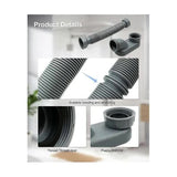 Darrahopens Furniture > Bathroom > Tap & Sink Accessories Gray Low Profile 1 1/2 Inch P-Trap Flexible Bathtub Shower Drain Pipe Freestanding Bathtub Drain