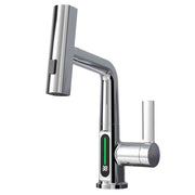Darrahopens Furniture > Bathroom > Tap & Sink Accessories Kitchen Faucet with Pull Down Sprayer LED Temperature Display Adjustable Height and 360 Degrees Swivel 3 Modes Single-Handle Stainless Steel Pull-Out Basin Mixer Tap In Australia - Darrahopens