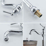 Darrahopens Furniture > Bathroom > Tap & Sink Accessories Retro Swivel Basin Mixer Tap, 360 Degree Rotating, Single Lever, High Spout, Hot and Cold Water, Chrome In Australia - Darrahopens