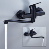 Single Handle Kitchen Faucet Wall Mounted High Quality Brass Body Black Projection 200Mm（G1/2） | darrahopens.com.au Premium AU Stock