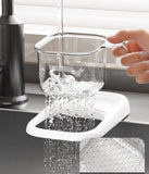 Darrahopens Furniture > Bathroom > Tap & Sink Accessories Sink Strainer & Drip Rack - With Suction Cup & Removable Strainer Tray - For Vegetables & Food Leftovers - White