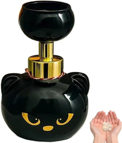 Darrahopens Furniture > Bathroom > Tap & Sink Accessories Soap dispenser - Soap dispenser with cat paw print - Cute black soap dispenser with cat paw print - Refillable empty soap dispenser - Suitable for bathrooms and kitchens