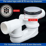 Darrahopens Furniture > Bathroom > Tap & Sink Accessories Universal Bathtub Stopper Ø70mm Adjustable Height Double Seal Chrome Brass Stainless Compatible with Most Sinks and Bathtubs