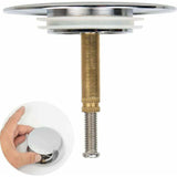 Darrahopens Furniture > Bathroom > Tap & Sink Accessories Universal Bathtub Stopper Ø70mm Adjustable Height Double Seal Chrome Brass Stainless Compatible with Most Sinks and Bathtubs