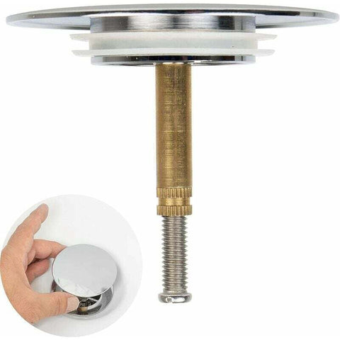 Darrahopens Furniture > Bathroom > Tap & Sink Accessories Universal Bathtub Stopper Ø70mm Adjustable Height Double Seal Chrome Brass Stainless Compatible with Most Sinks and Bathtubs