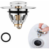 Universal Sink Drain Filter, Anti-Blocked Stainless Steel Sink Plug Push-In Stopper, Sink Plug, Anti-Odor Hair Filter | darrahopens.com.au Premium AU Stock