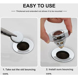 Universal Sink Drain Filter, Anti-Blocked Stainless Steel Sink Plug Push-In Stopper, Sink Plug, Anti-Odor Hair Filter | darrahopens.com.au Premium AU Stock