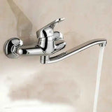 Darrahopens Furniture > Bathroom > Tap & Sink Accessories Wall-mounted faucet (1 piece), Brass material, 5 cm Spout Reach, 15 cm Connection Spacing, cold water use, Chrome Finish In Australia - Darrahopens