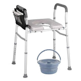 Darrahopens Furniture > Bathroom > Toilets White Heavy Duty Bedside Commode, Raised Toilet Seat, Shower Chair, Adjustable Height 75.5-88cm In Australia - Darrahopens
